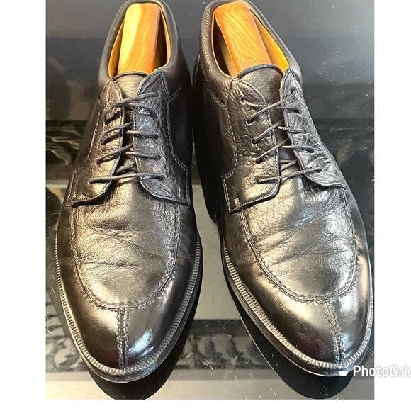 Mezlan Amsterdam Split Toe Derby Black Leather Men’s Handmade Shoes Size 9 M - Picture 1 of 9